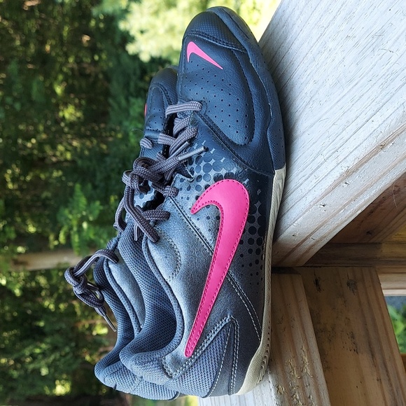 Girls Kids Youth grey and pink athletic sneakers Sz 6Y - Picture 2 of 13